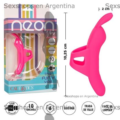 Vibrador conejito con soporte para dedo y carga USB